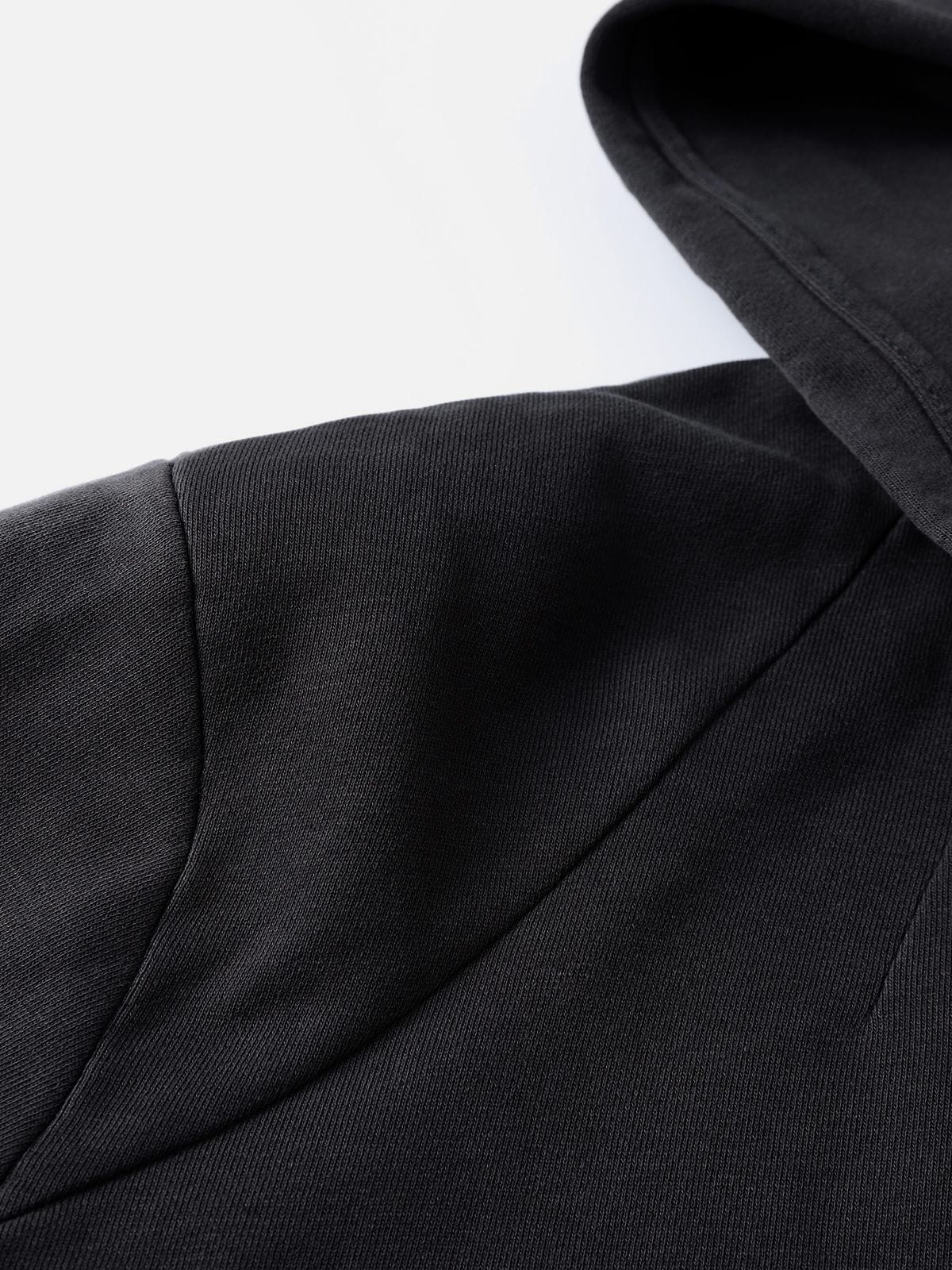V-Neck Pullover Hoodie Black - Aelfric Eden