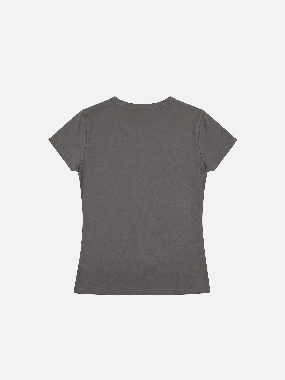 Cat Airbrush Baby Tee Grey - Aelfric Eden