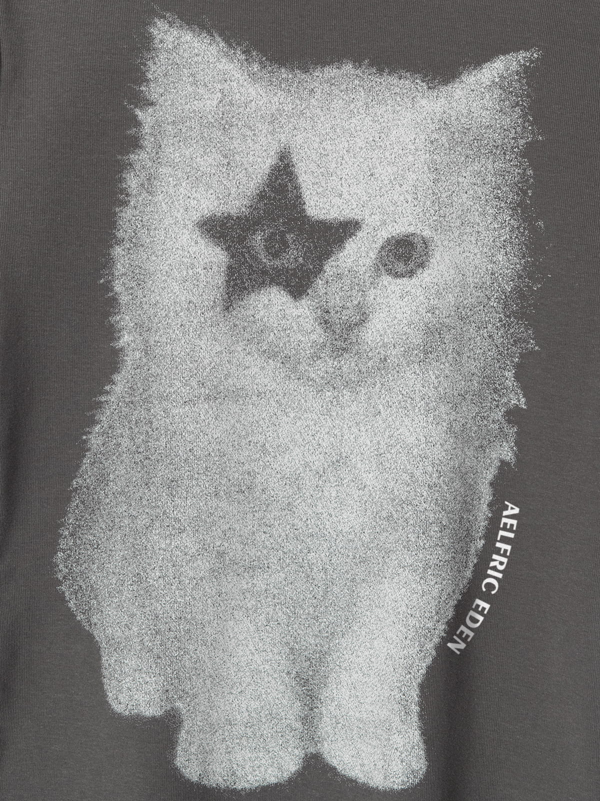 Cat Airbrush Baby Tee Grey - Aelfric Eden
