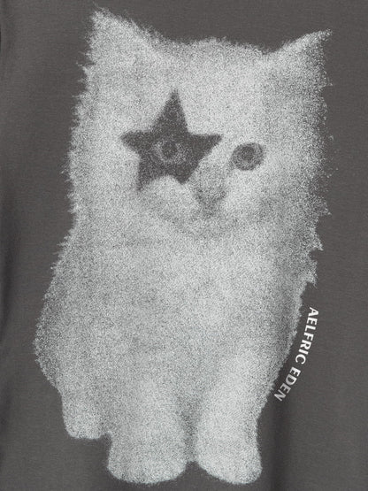 Cat Airbrush Baby Tee Grey - Aelfric Eden