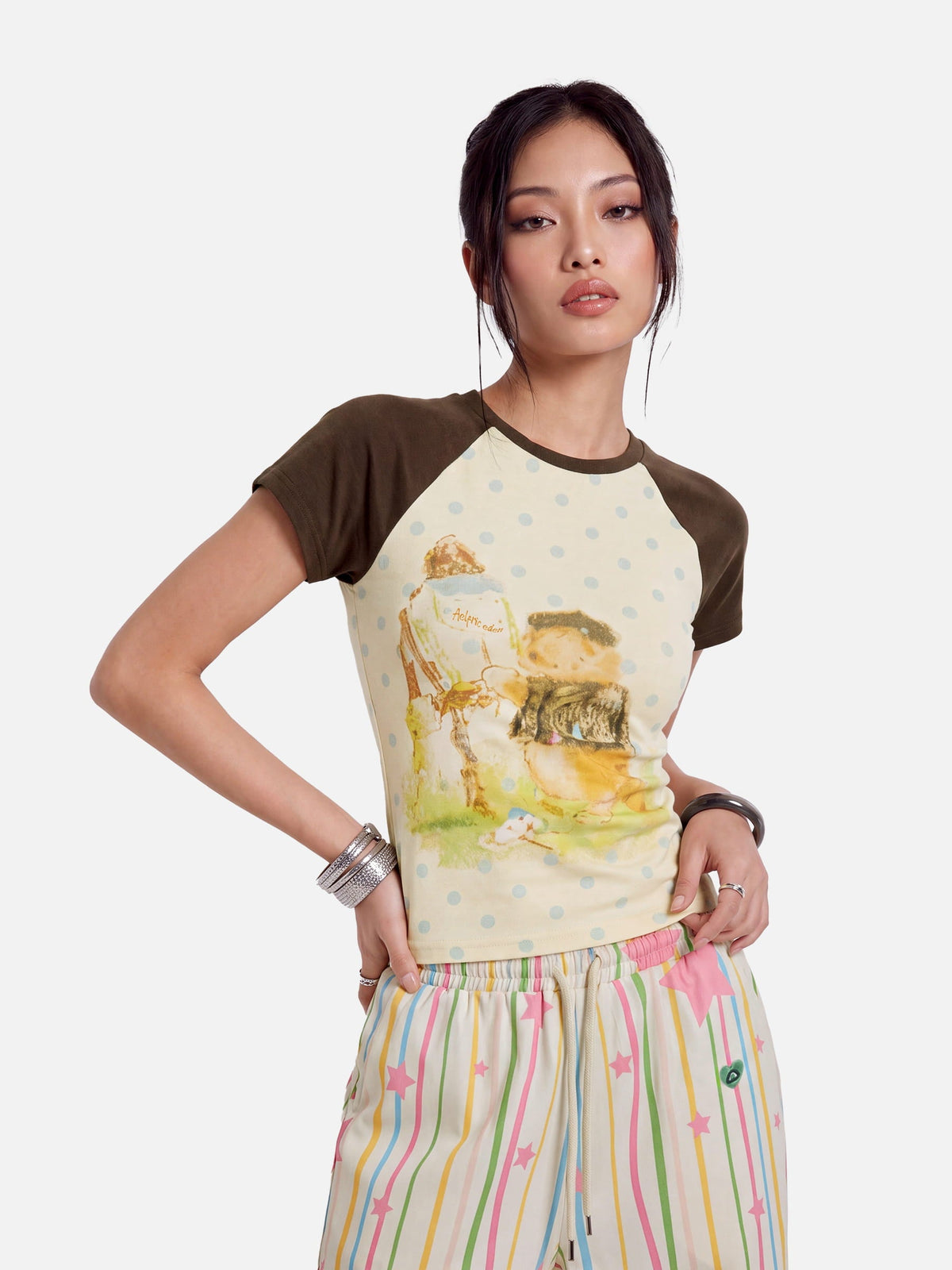 Sketch Raglan Baby Tee Yellow - Aelfric Eden