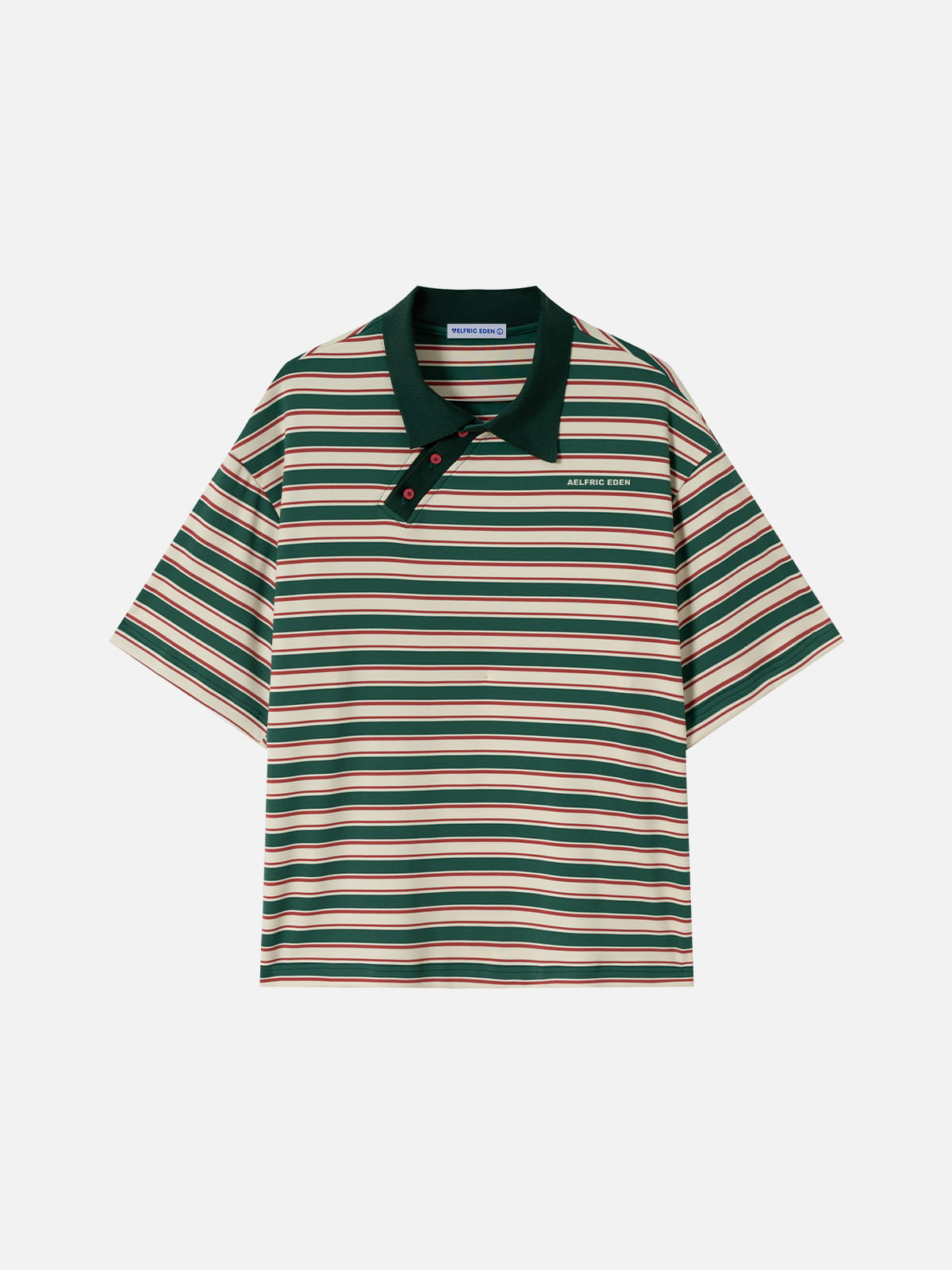 Stripe Polo Tee Green - Aelfric Eden