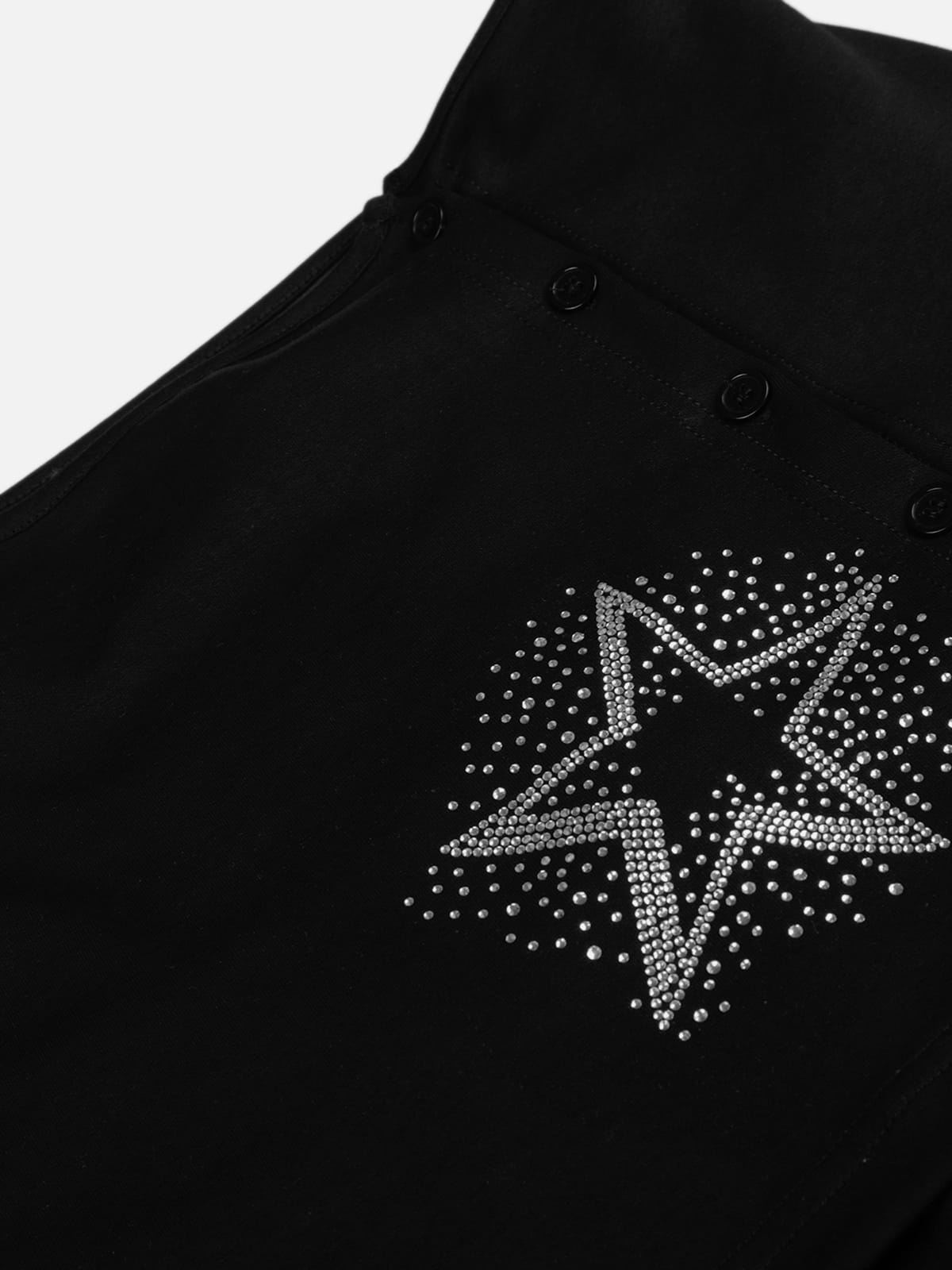 Rhinestone Star Skirt Bootcut Pants Black - Aelfric Eden