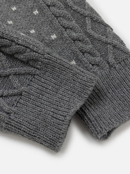 Cable Knit Distressed Cardigan Grey - Aelfric Eden
