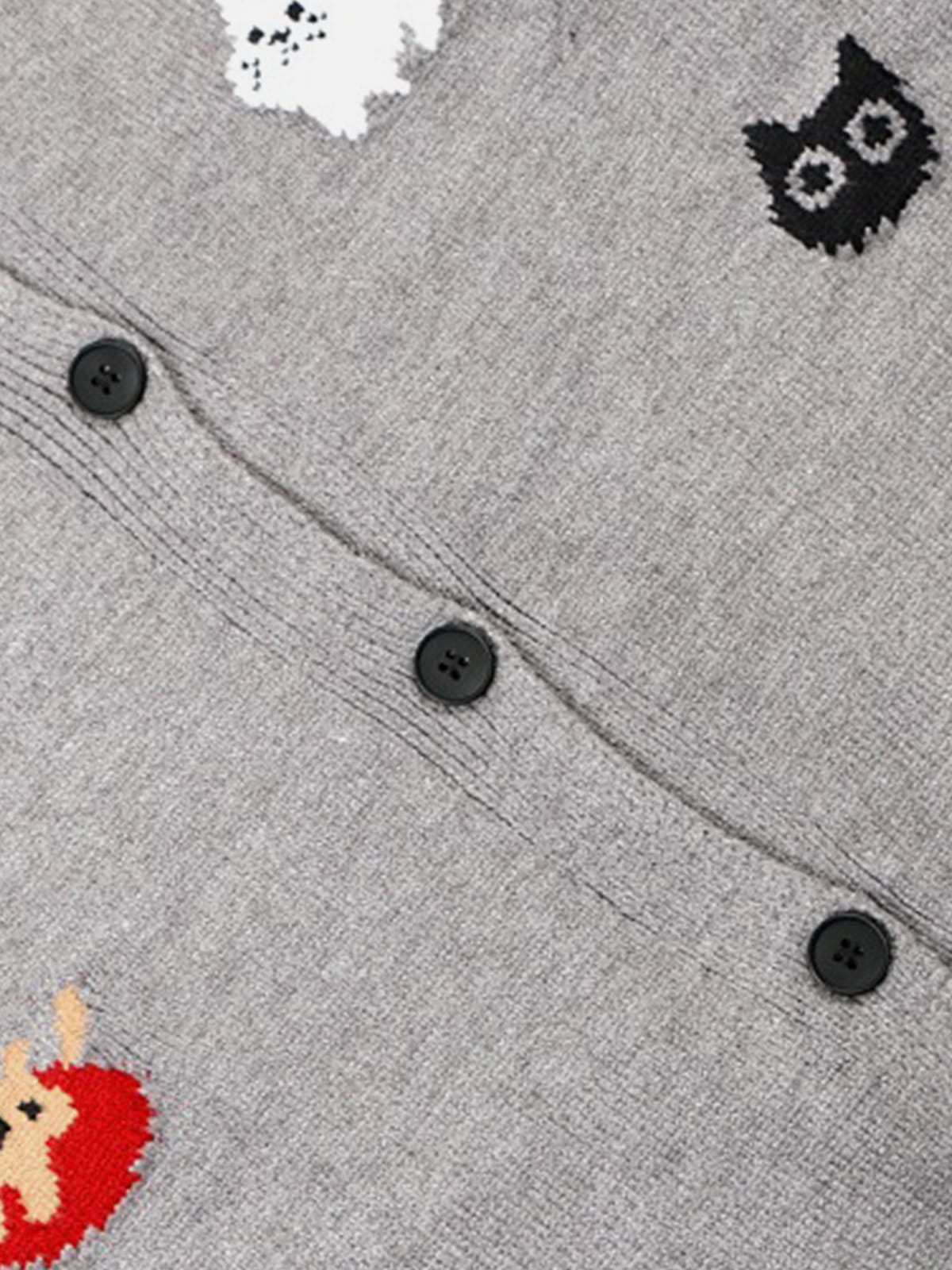 Animal Jacquard Cardigan Grey - Aelfric Eden