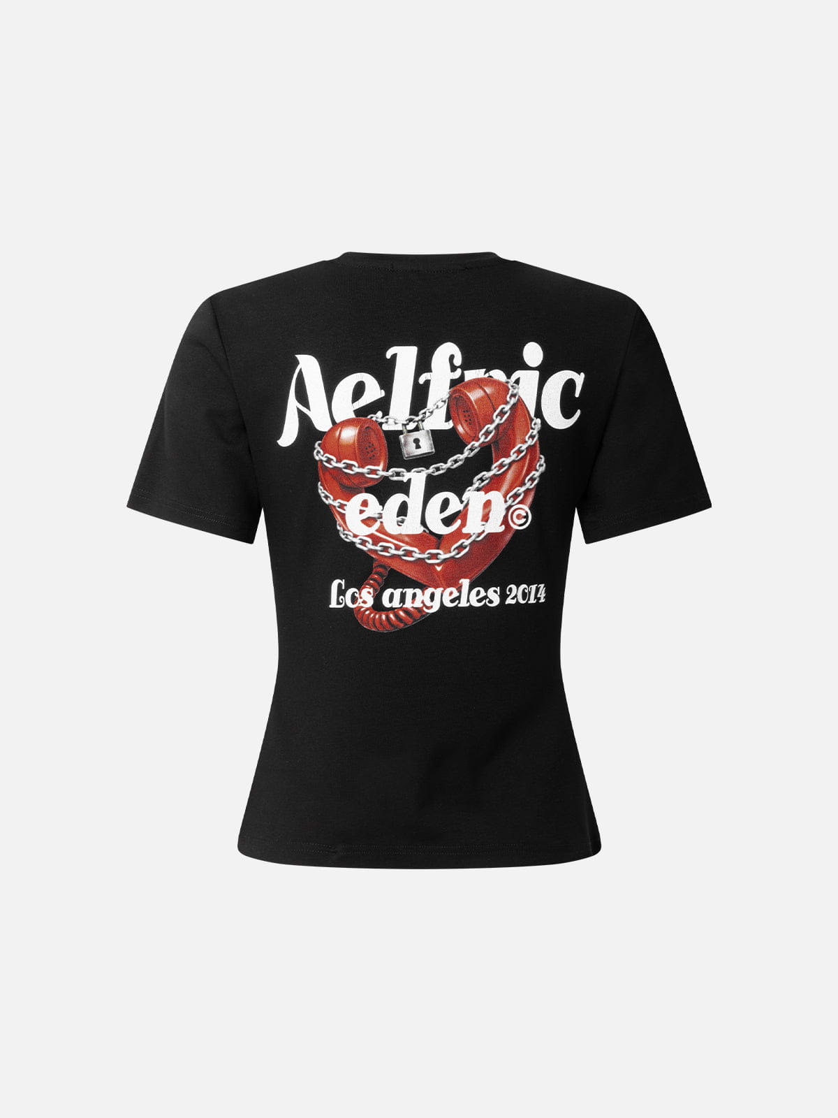 Chain Heart Graphic Baby Tee Black - Aelfric Eden