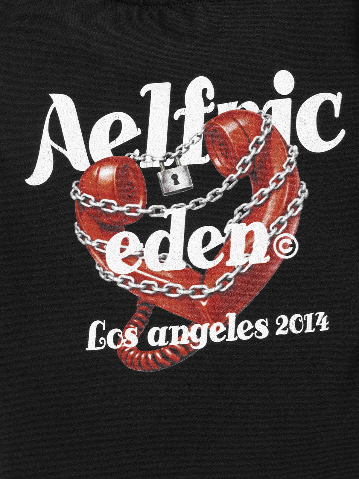 Chain Heart Graphic Baby Tee Black - Aelfric Eden