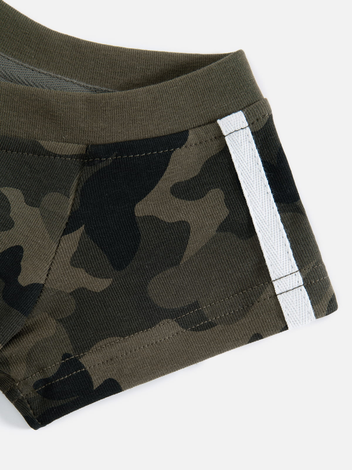 Cropped CAMO 77 Off-The-Shoulder Tee Green - Aelfric Eden