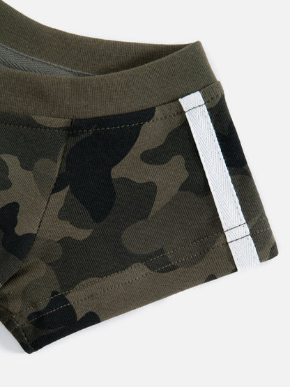 Cropped CAMO 77 Off-The-Shoulder Tee Green - Aelfric Eden