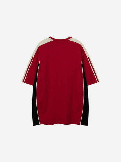 Color Block Speedway Tee Red - Aelfric Eden