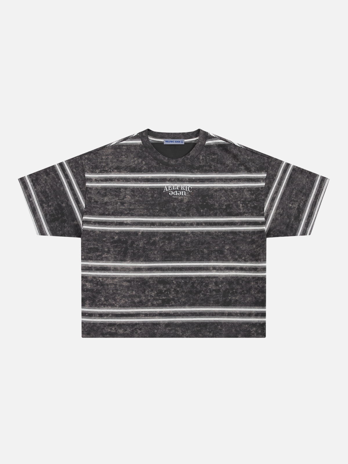 Boxy Stripe Washed Tee Grey - Aelfric Eden