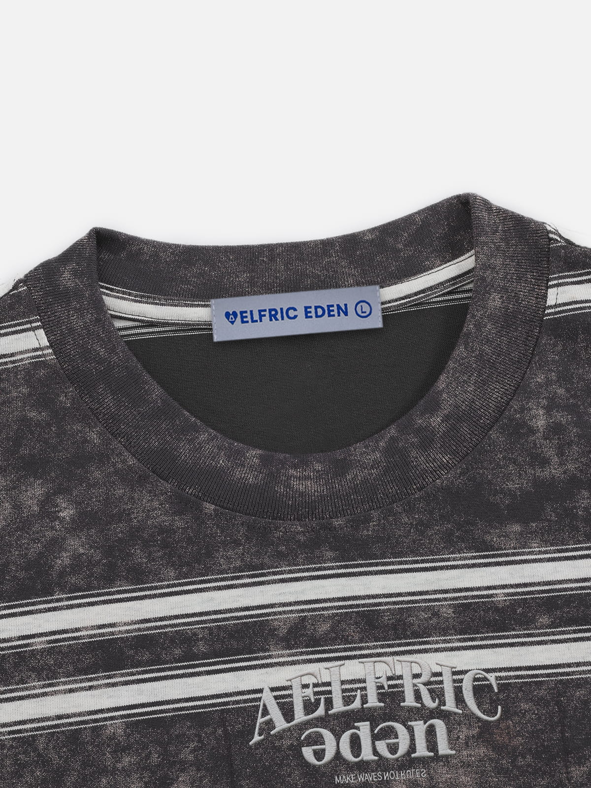 Boxy Stripe Washed Tee Grey - Aelfric Eden