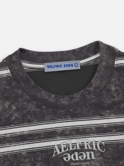 Boxy Stripe Washed Tee Grey - Aelfric Eden
