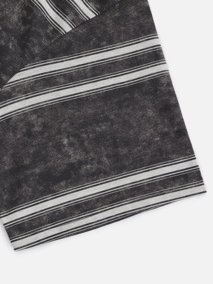 Boxy Stripe Washed Tee Grey - Aelfric Eden