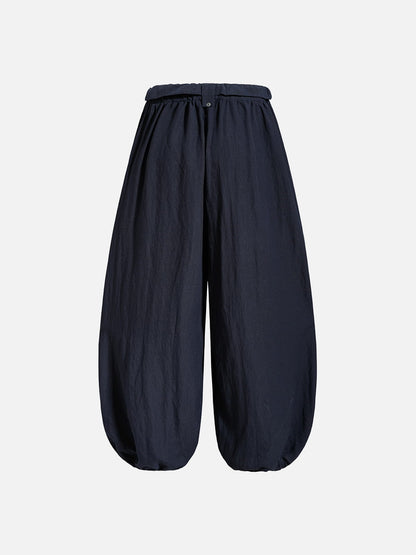 Balloon Drawstring Baggy Barrel Sweatpants Dark Blue - Aelfric Eden