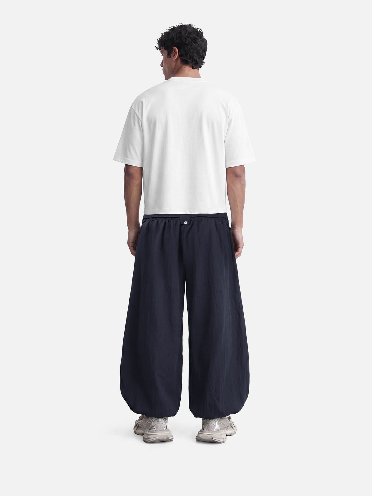 Balloon Drawstring Baggy Barrel Sweatpants Dark Blue - Aelfric Eden