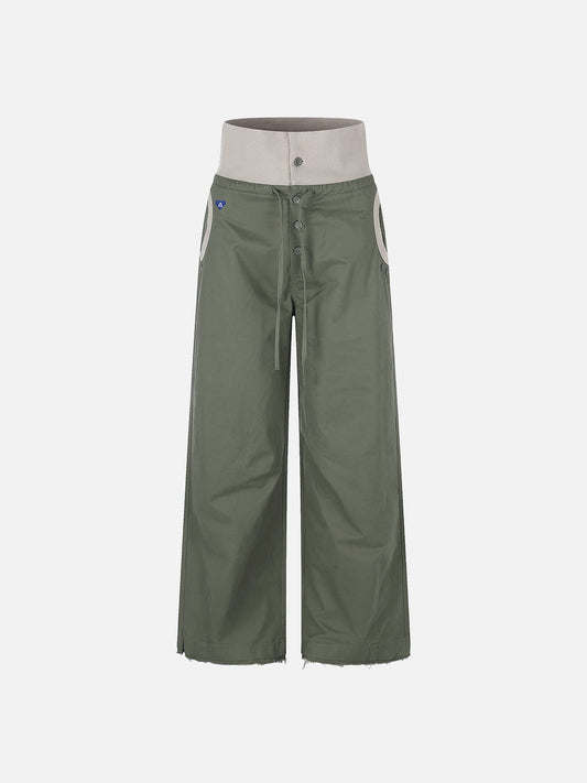 Ribbed Waistband Pants Green - Aelfric Eden