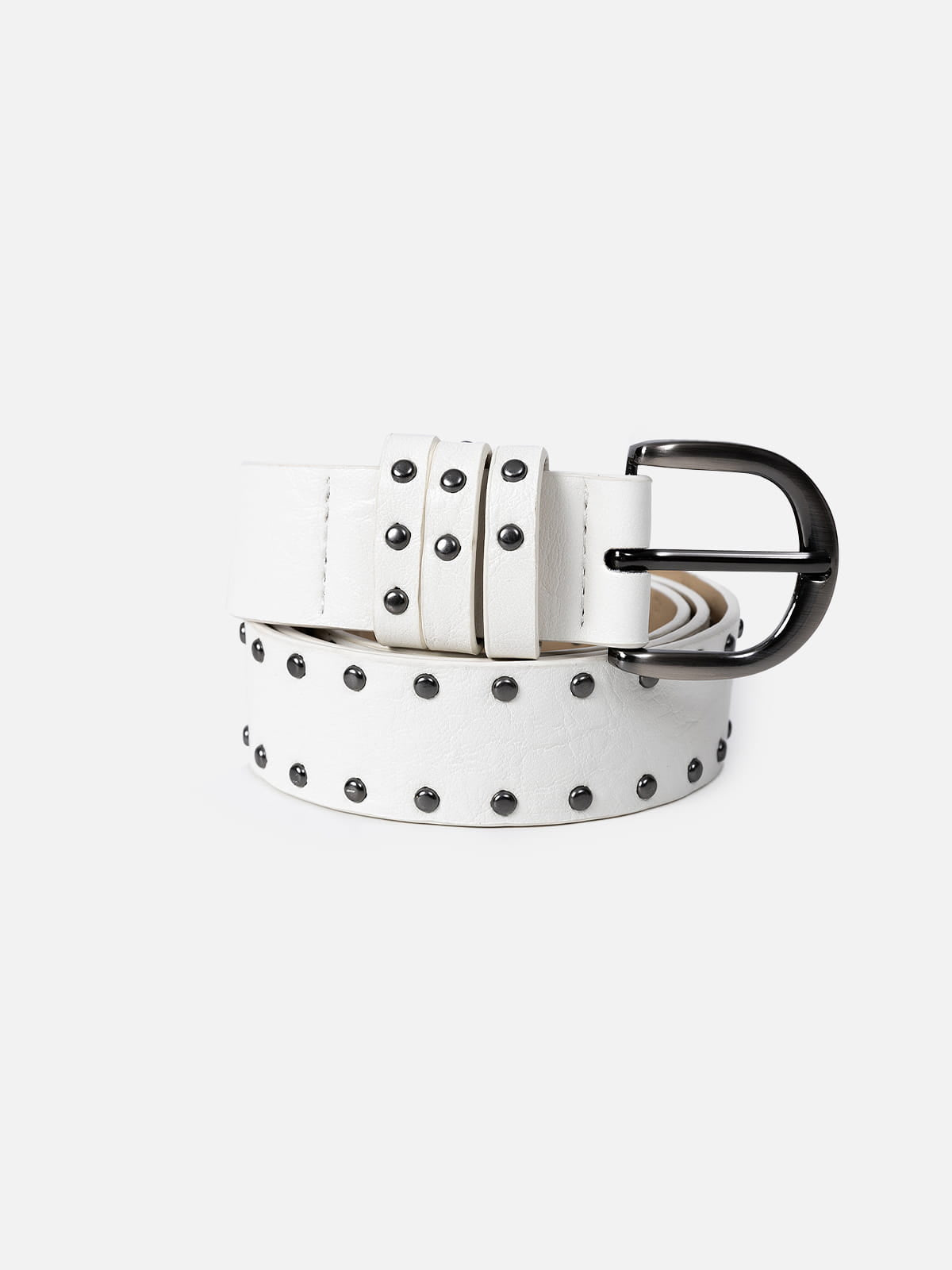 Studded Buckle Belt White - Aelfric Eden