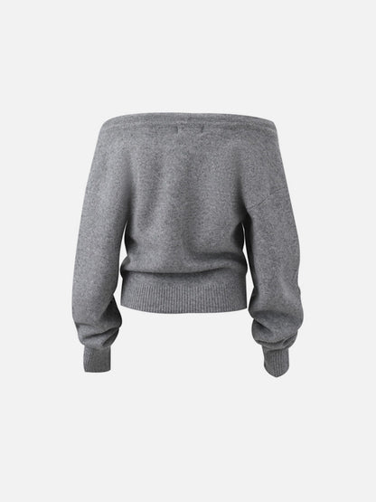 Off-the Shoulder Cardigan Grey - Aelfric Eden