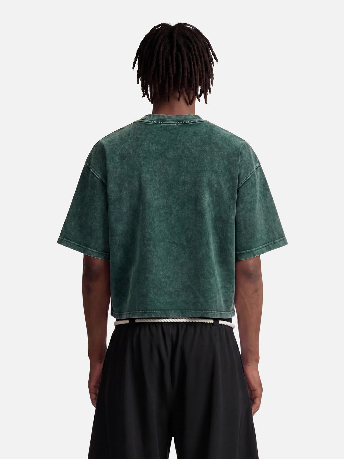 Boxy Blur Washed Tee Dark Green - Aelfric Eden