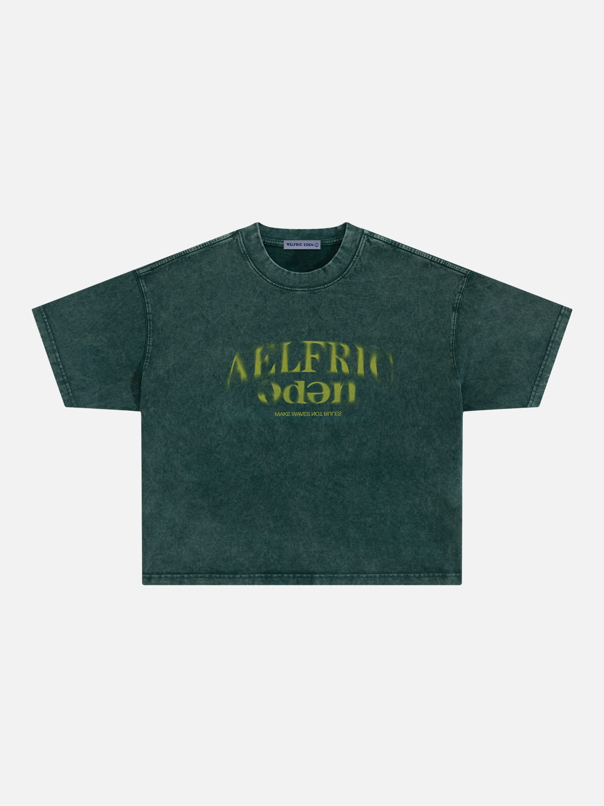 Boxy Blur Washed Tee Dark Green - Aelfric Eden