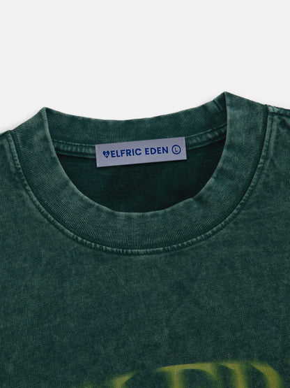 Boxy Blur Washed Tee Dark Green - Aelfric Eden