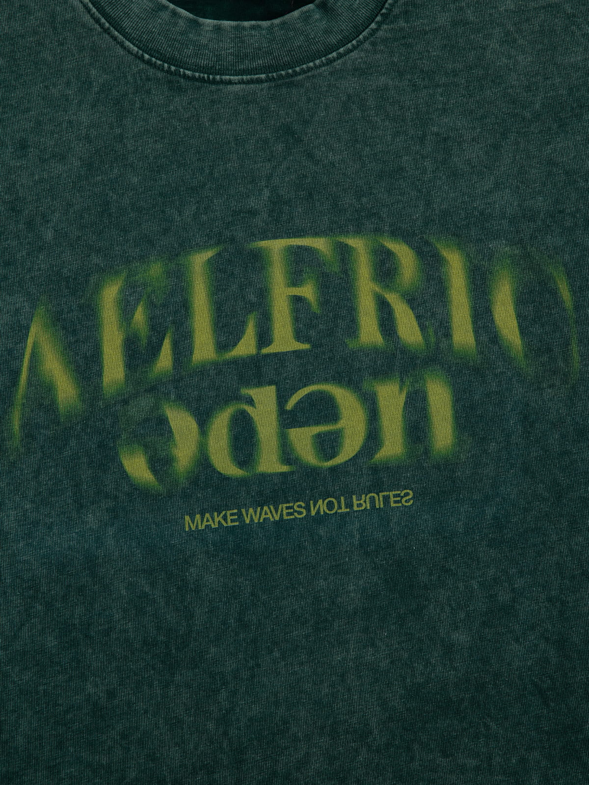 Boxy Blur Washed Tee Dark Green - Aelfric Eden