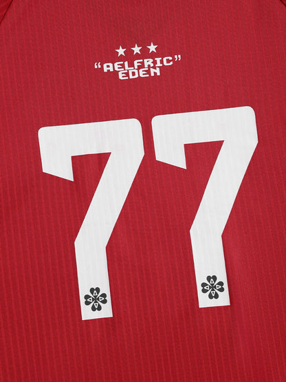 Boxy V-Neck Panel Jersey Red - Aelfric Eden