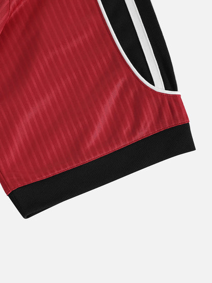 Boxy V-Neck Panel Jersey Red - Aelfric Eden
