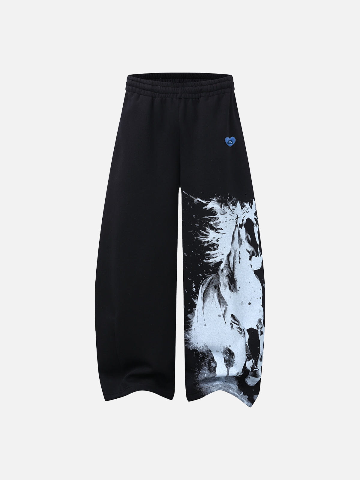 Horse Graphic Baggy Barrel Sweatpants Black - Aelfric Eden