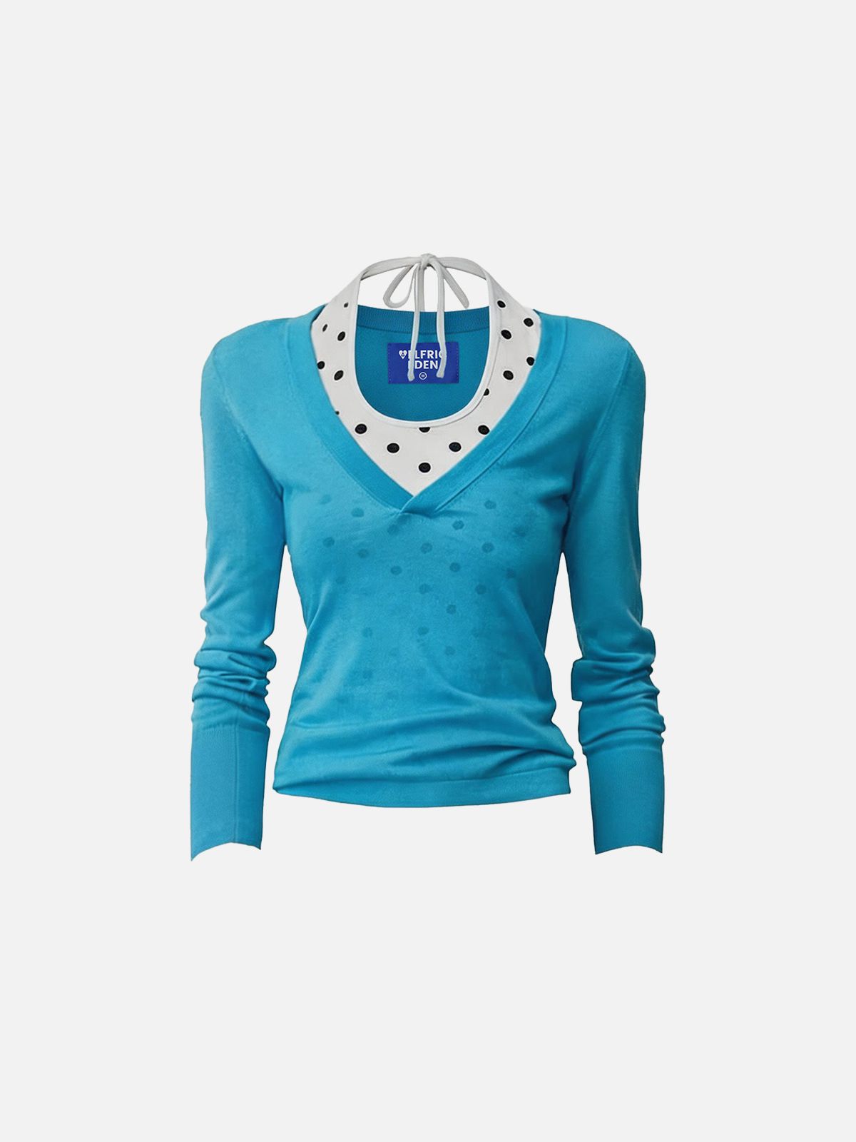 Polka Dot Layered Long Sleeve Tee Blue - Aelfric Eden