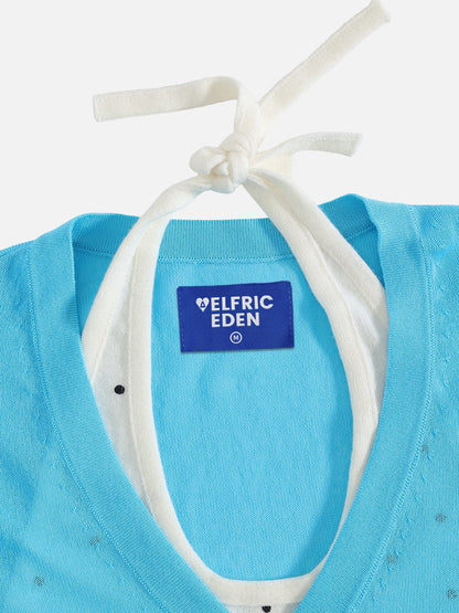 Polka Dot Layered Long Sleeve Tee Blue - Aelfric Eden