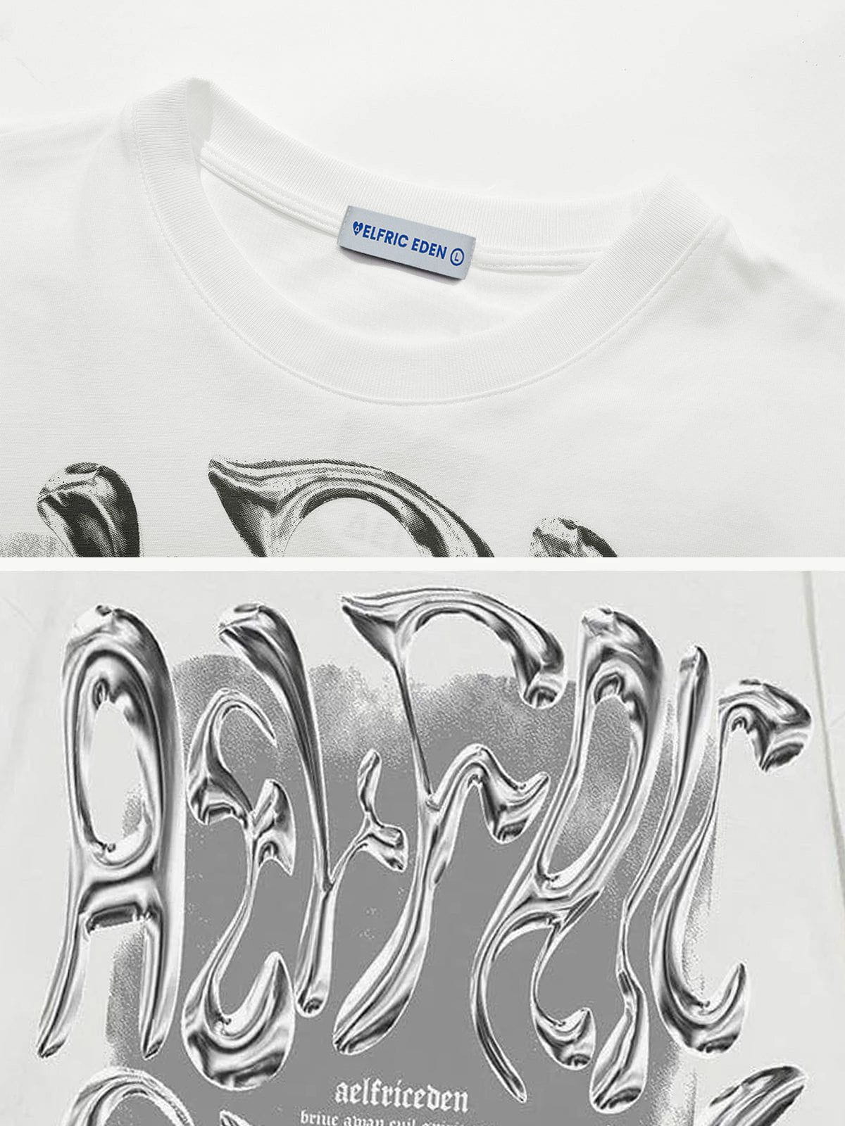 Flaming Heart Print Tee White - Aelfric Eden