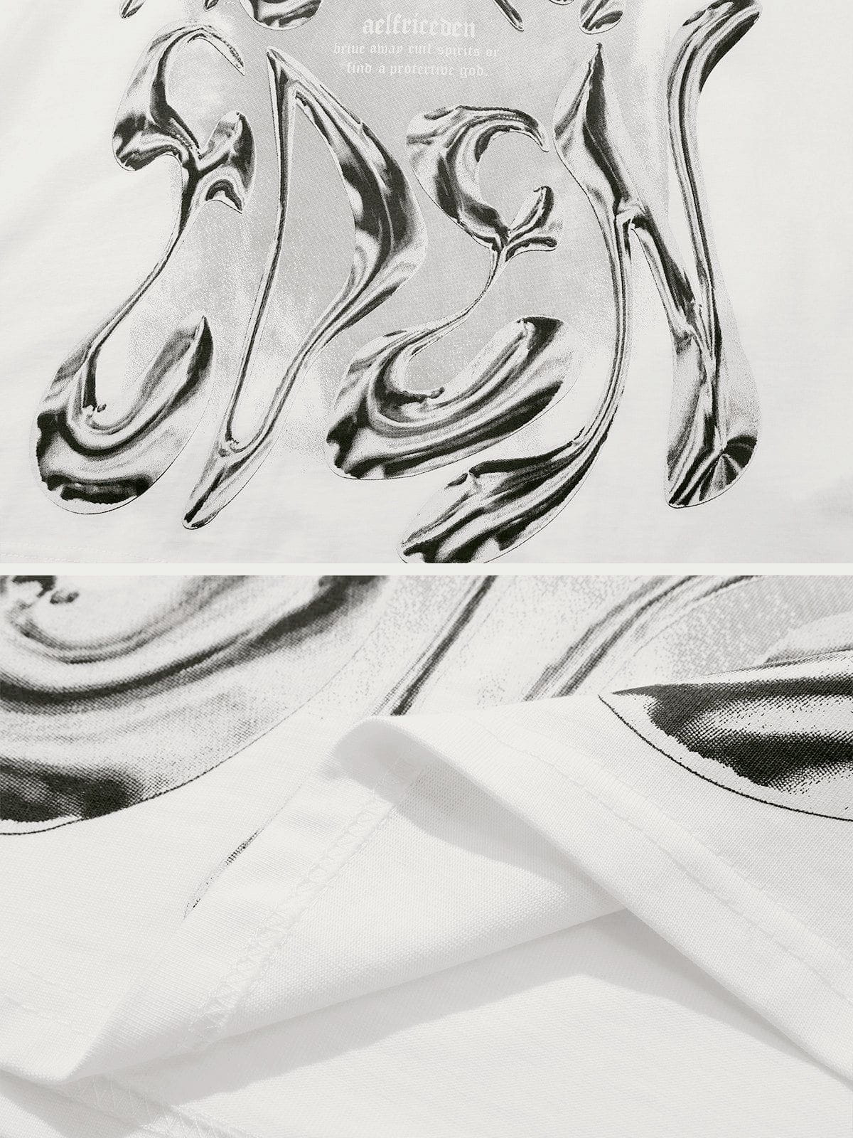 Flaming Heart Print Tee White - Aelfric Eden