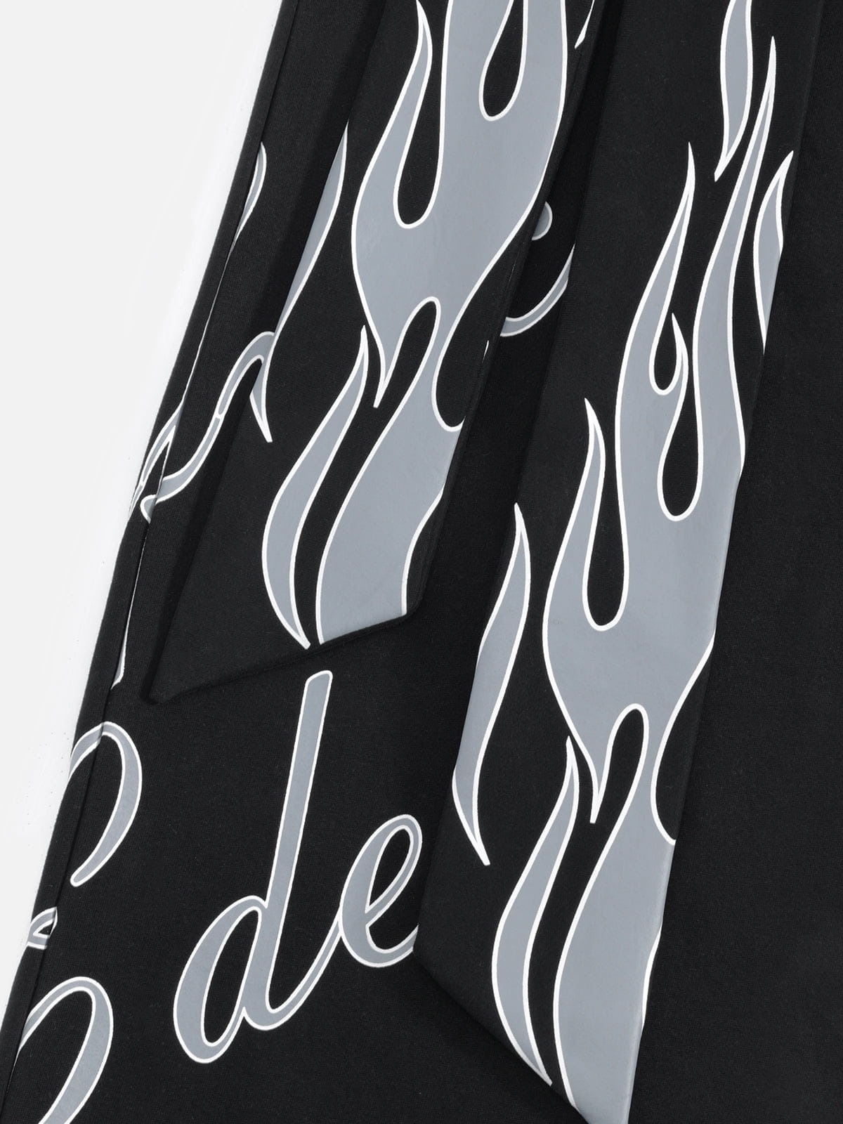 Flame Graphic Baggy Sweatpants Black - Aelfric Eden