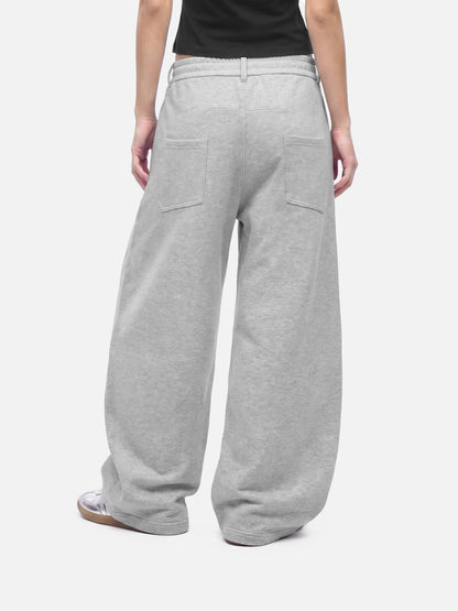Embroidered Pearl Baggy Barrel Sweatpants Grey - Aelfric Eden