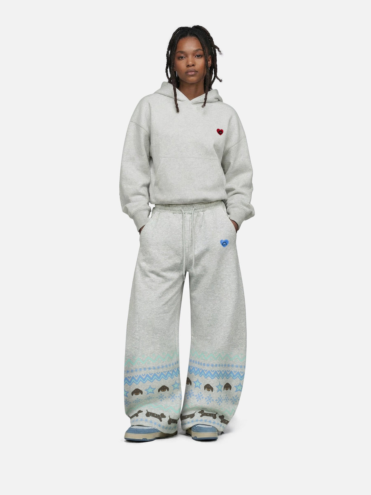 Dachshund Baggy Barrel Sweatpants Grey - Aelfric Eden