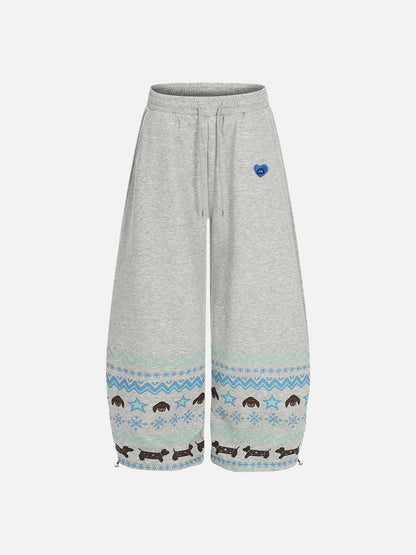 Dachshund Baggy Barrel Sweatpants Grey - Aelfric Eden