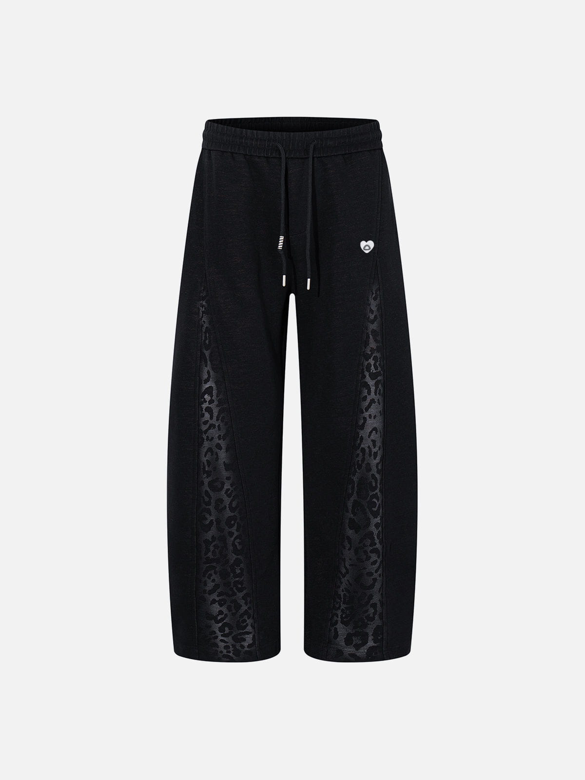 Leopard Panel Baggy Sweatpants Black - Aelfric Eden