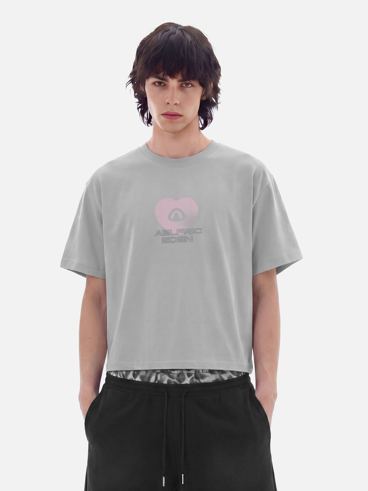Heart Graphic Tee Grey - Aelfric Eden