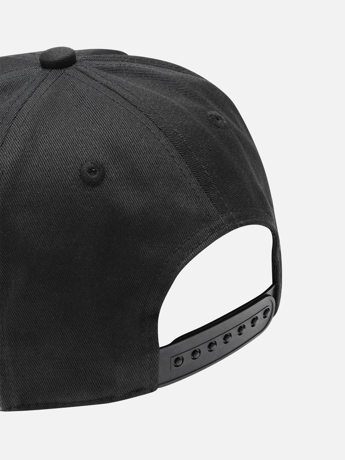 Embroidered Structured Snapback Cap Black - Aelfric Eden