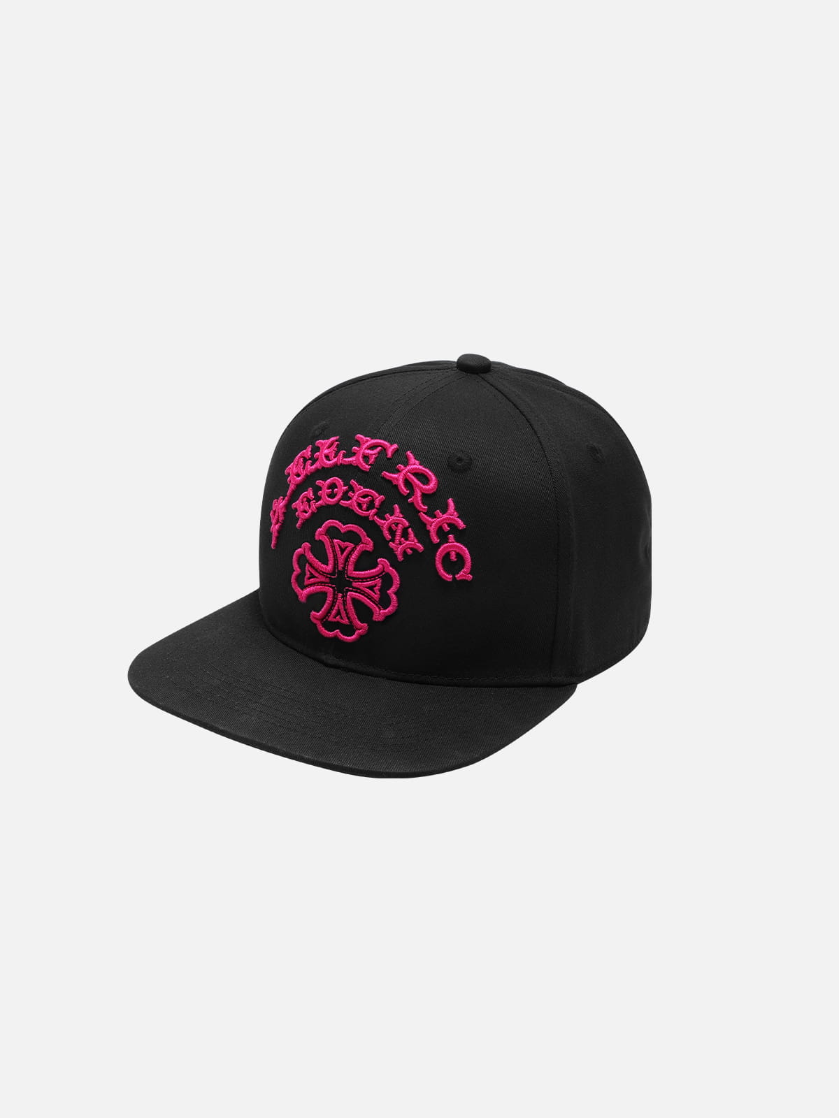 Cross Embroidered Structured Snapback Cap Black - Aelfric Eden