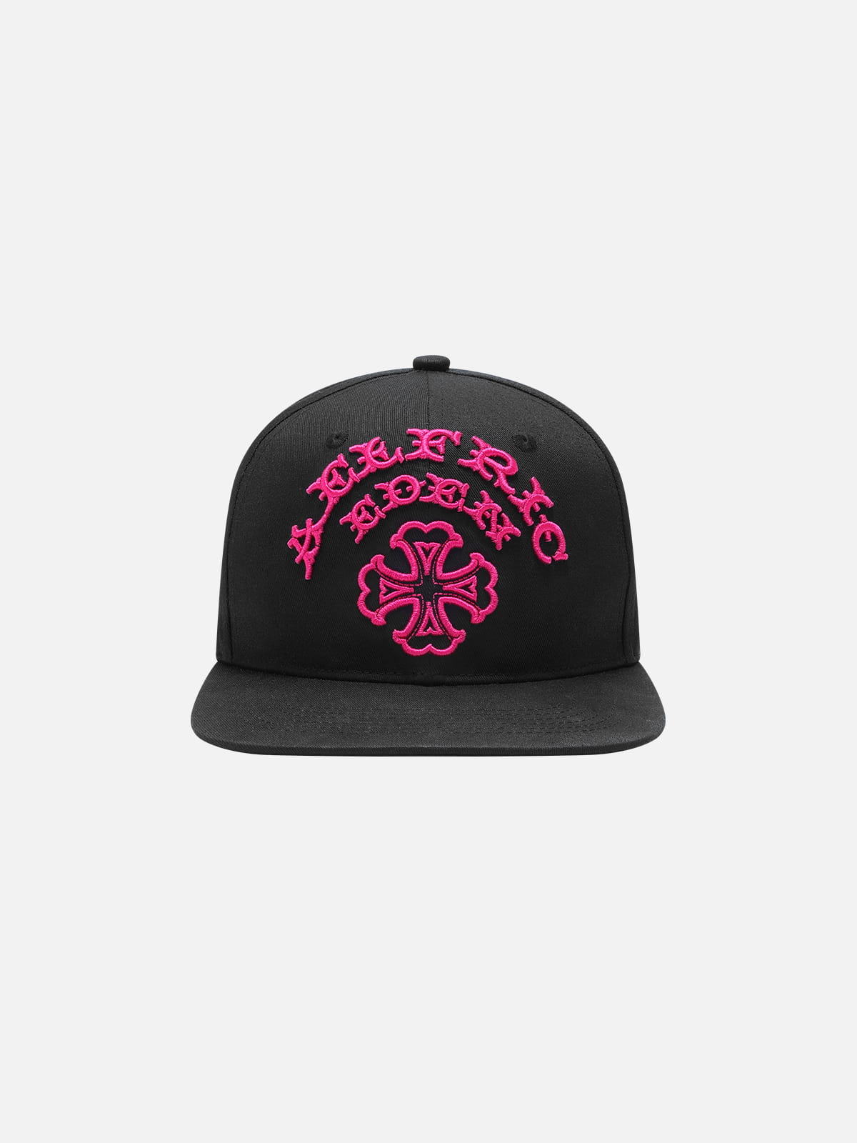 Cross Embroidered Structured Snapback Cap Black - Aelfric Eden