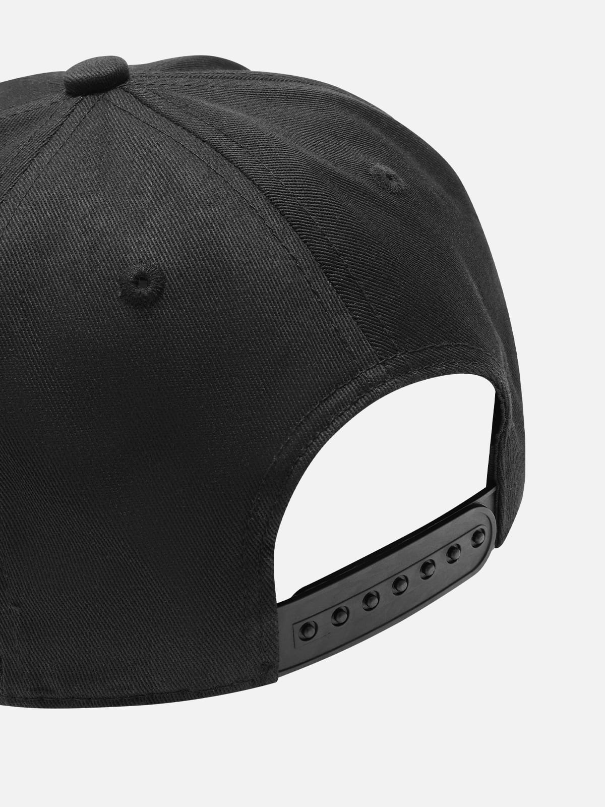 Cross Embroidered Structured Snapback Cap Black - Aelfric Eden