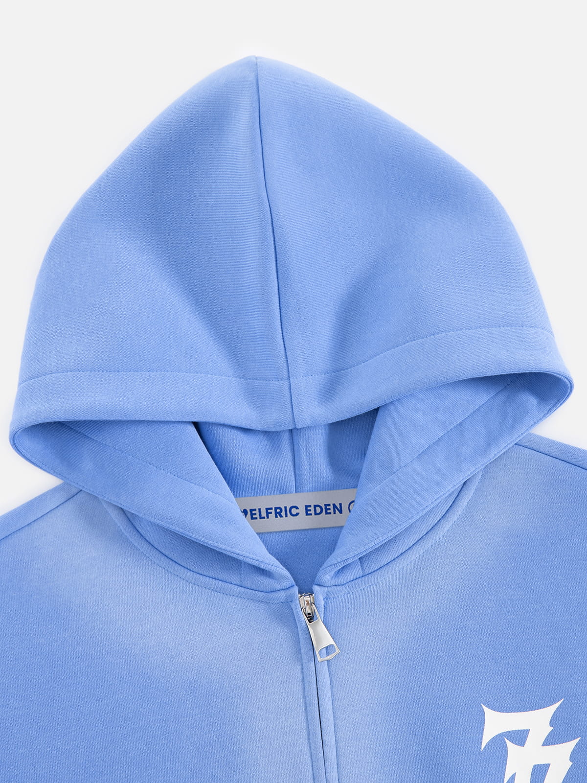 Boxy Washed Zip Up Hoodie Blue - Aelfric Eden