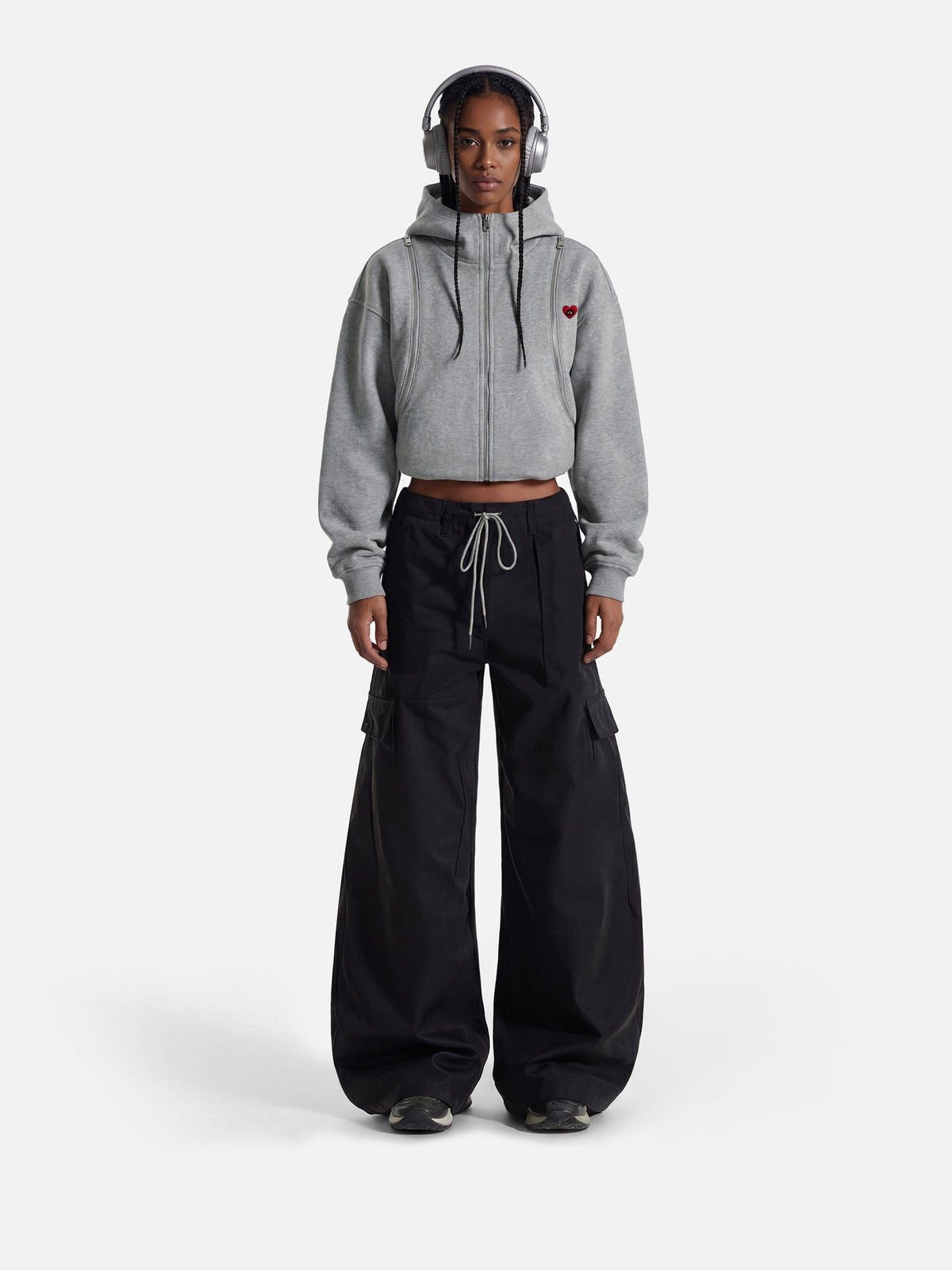 Boxy Zip Up Hoodie Grey - Aelfric Eden