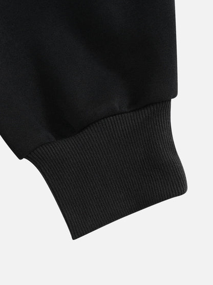 Boxy CAMO Panel Pullover Hoodie Black - Aelfric Eden