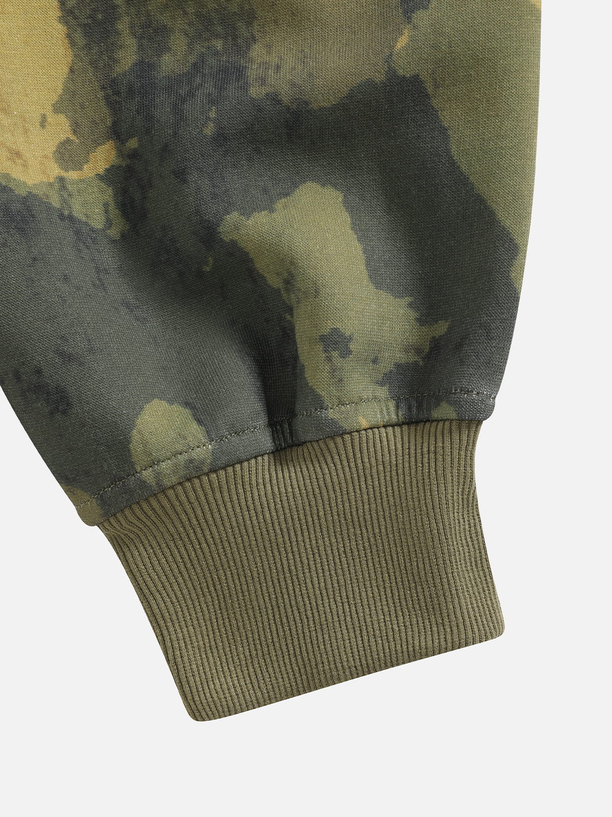 Boxy CAMO Embroidered Zip Up Hoodie Green - Aelfric Eden