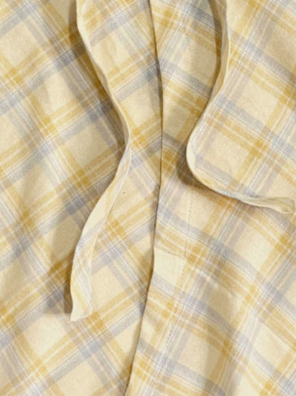 Plaid Tie Waist Apron Yellow - Aelfric Eden