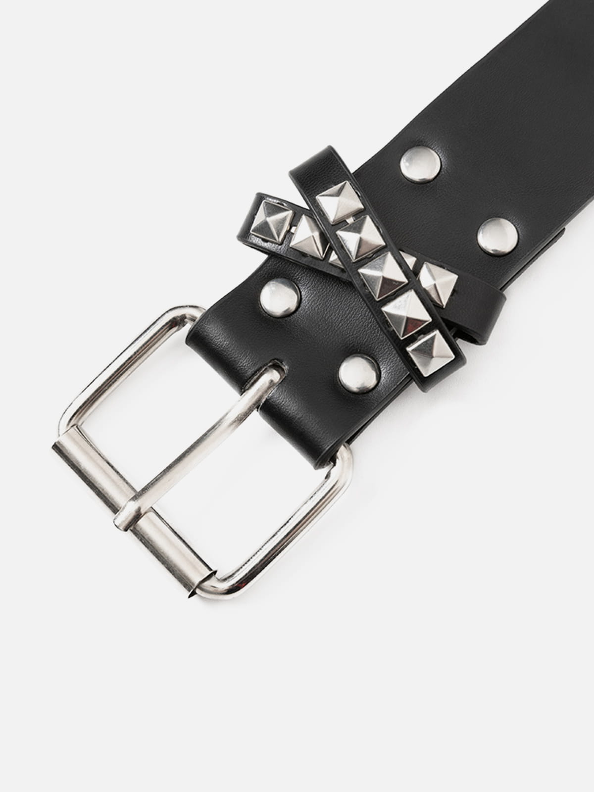Studded Double Row Grommet Belt Black - Aelfric Eden